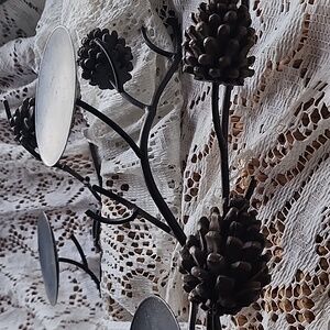 Set Of 2 Wrought Iron Pinecone Candleholder